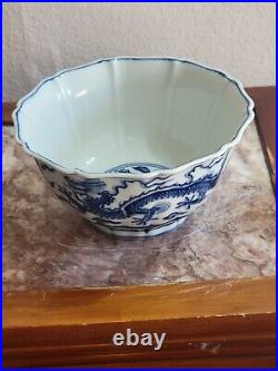 Chinese Porcelain Blue&white Dragon Bowl
