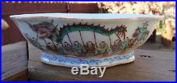 Chinese Porcelain Bowl Antique Signed Tongzhi Period With Fine Dragon Decoration
