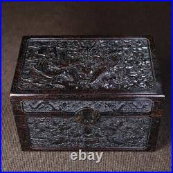 Chinese Red sandalwoodHandcarved Exquisite Dragon Pattern Boxe 14492