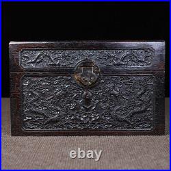 Chinese Red sandalwoodHandcarved Exquisite Dragon Pattern Boxe 14492