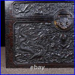 Chinese Red sandalwoodHandcarved Exquisite Dragon Pattern Boxe 14492