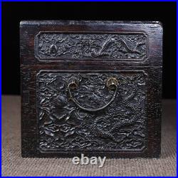 Chinese Red sandalwoodHandcarved Exquisite Dragon Pattern Boxe 14492