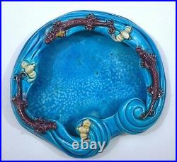 Chinese Turquoise Crackle Glaze Sancai Porcelain Scholar Brush Washer Dragon