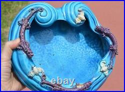 Chinese Turquoise Crackle Glaze Sancai Porcelain Scholar Brush Washer Dragon