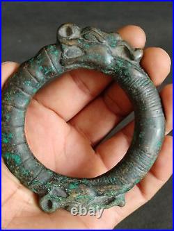Chinese antique Ming Dynasty copper carved double dragon high-end wristband Chinese antique Ming Dynasty copper carved double dragon high-end wristband