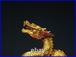 Chinese antique copper gilded feng shui dragon ornaments
