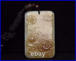 Chinese antique old jade STATUE GY3 collect natural old dragon jade pendant