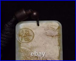 Chinese antique old jade STATUE GY3 collect natural old dragon jade pendant