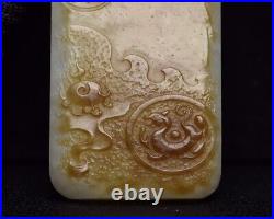 Chinese antique old jade STATUE GY3 collect natural old dragon jade pendant