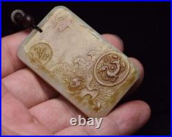 Chinese antique old jade STATUE GY3 collect natural old dragon jade pendant