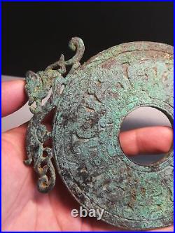 Chinese bronze Bi Dragon pattern Bi Double Dragon Ear Bronze Bi