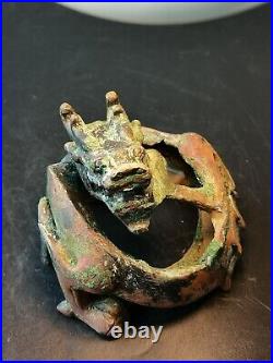 Chinese bronze Dragon ornament seated Dragon statue