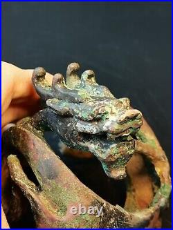 Chinese bronze Dragon ornament seated Dragon statue