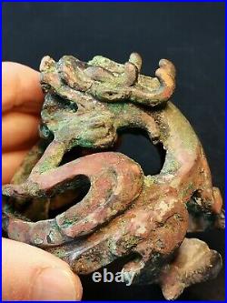 Chinese bronze Dragon ornament seated Dragon statue