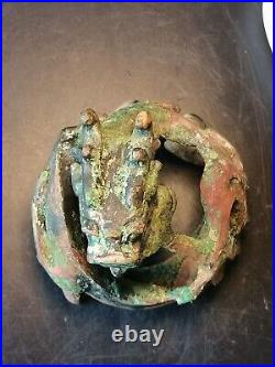 Chinese bronze Dragon ornament seated Dragon statue