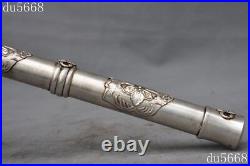 Chinese bronze Tibetan silver eagle Dragon lion Smoking Case Tools Tobacco Pipe