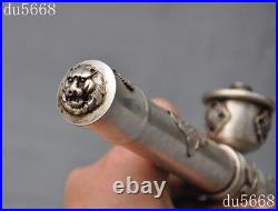 Chinese bronze Tibetan silver eagle Dragon lion Smoking Case Tools Tobacco Pipe