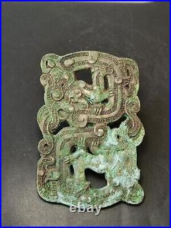 Chinese bronze plaque Chi Dragon&tiger design Bronze ornament Garment token