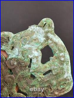 Chinese bronze plaque Chi Dragon&tiger design Bronze ornament Garment token