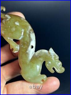 Chinese jade Dragon figurine ornament carving Dragon statue shaped pendant