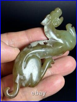 Chinese jade Dragon figurine ornament carving Dragon statue shaped pendant