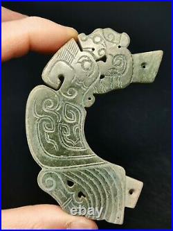 Chinese jade ornaments Parrot figurines Dragon crown Bird satues jade pendant