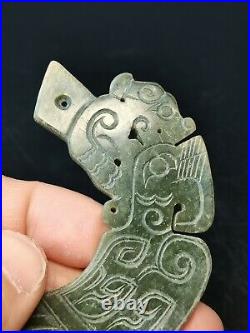 Chinese jade ornaments Parrot figurines Dragon crown Bird satues jade pendant