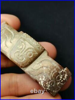 Chinese jade ornaments carving Dragon&Human face pattern jade Pendant