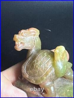 Chinese jade seal carving Dragon turtle button jade signet stamp