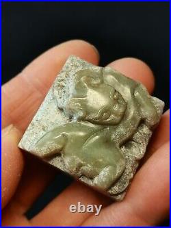 Chinese jade seals stamp carved Chi Tiger button seals Dragon vein singet