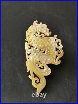 Chinese jades Dragon figurine carved tadpole pattern Dragon statue pendant