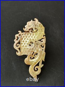 Chinese jades Dragon figurine carved tadpole pattern Dragon statue pendant