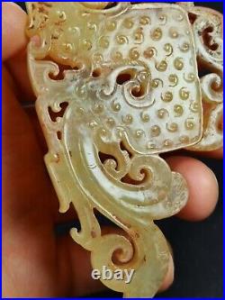 Chinese jades Dragon figurine carved tadpole pattern Dragon statue pendant