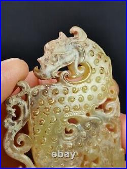 Chinese jades Dragon figurine carved tadpole pattern Dragon statue pendant