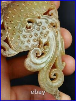 Chinese jades Dragon figurine carved tadpole pattern Dragon statue pendant