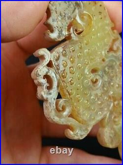 Chinese jades Dragon figurine carved tadpole pattern Dragon statue pendant