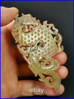 Chinese jades Dragon figurine carved tadpole pattern Dragon statue pendant