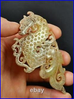 Chinese jades Dragon figurine carved tadpole pattern Dragon statue pendant