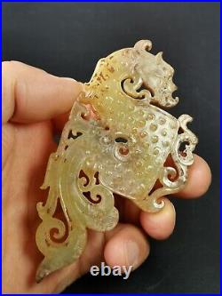 Chinese jades Dragon figurine carved tadpole pattern Dragon statue pendant