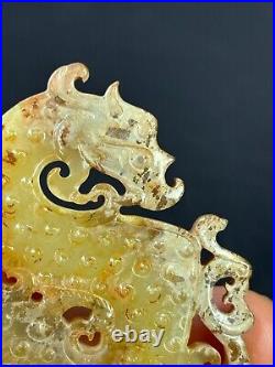 Chinese jades Dragon figurine carving tadpole pattern Dragon statue pendant