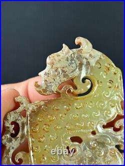 Chinese jades Dragon figurine carving tadpole pattern Dragon statue pendant