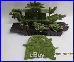 Chinese manual sculpture of southern Taiwan jade dragon boat, sailing NR