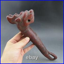 Chinese old jade, collectibles, hongshan culture, rare Dragon rod, statue R065