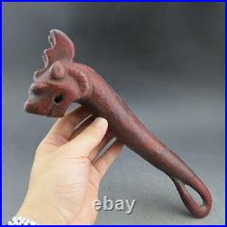 Chinese old jade, collectibles, hongshan culture, rare Dragon rod, statue R065