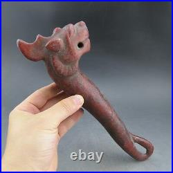 Chinese old jade, collectibles, hongshan culture, rare Dragon rod, statue R065