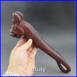 Chinese old jade, collectibles, hongshan culture, rare Dragon rod, statue R065