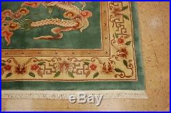 Cir 1960's MINT ART DECO CHINESE DRAGON DESIGN RUG 6x9 SOOTHING SOFT WOOL
