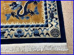Circa 1950's ANTIQUE PERFECT ART DECO CHINESE DRAGON RUG 9x12.3 ROOM SIZE BEAUTY