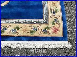 Circa 1950's ANTIQUE PERFECT ART DECO CHINESE DRAGON RUG 9x12 ROOM SIZE BEAUTY