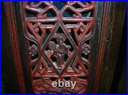 Close Out! Set Of 3 Antique 19th C. Carved Chinese Dragon Wood Panels 13x41